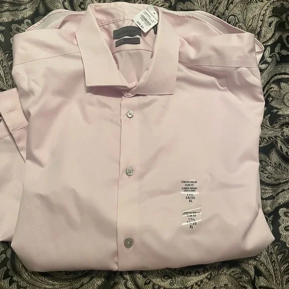 Shirts | Calvin Klein Mens Dress Shirt With Matching Tie And Handkerchief |  Poshmark